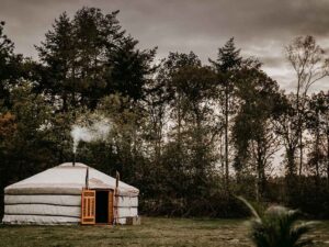 winterkamperen in een yurt