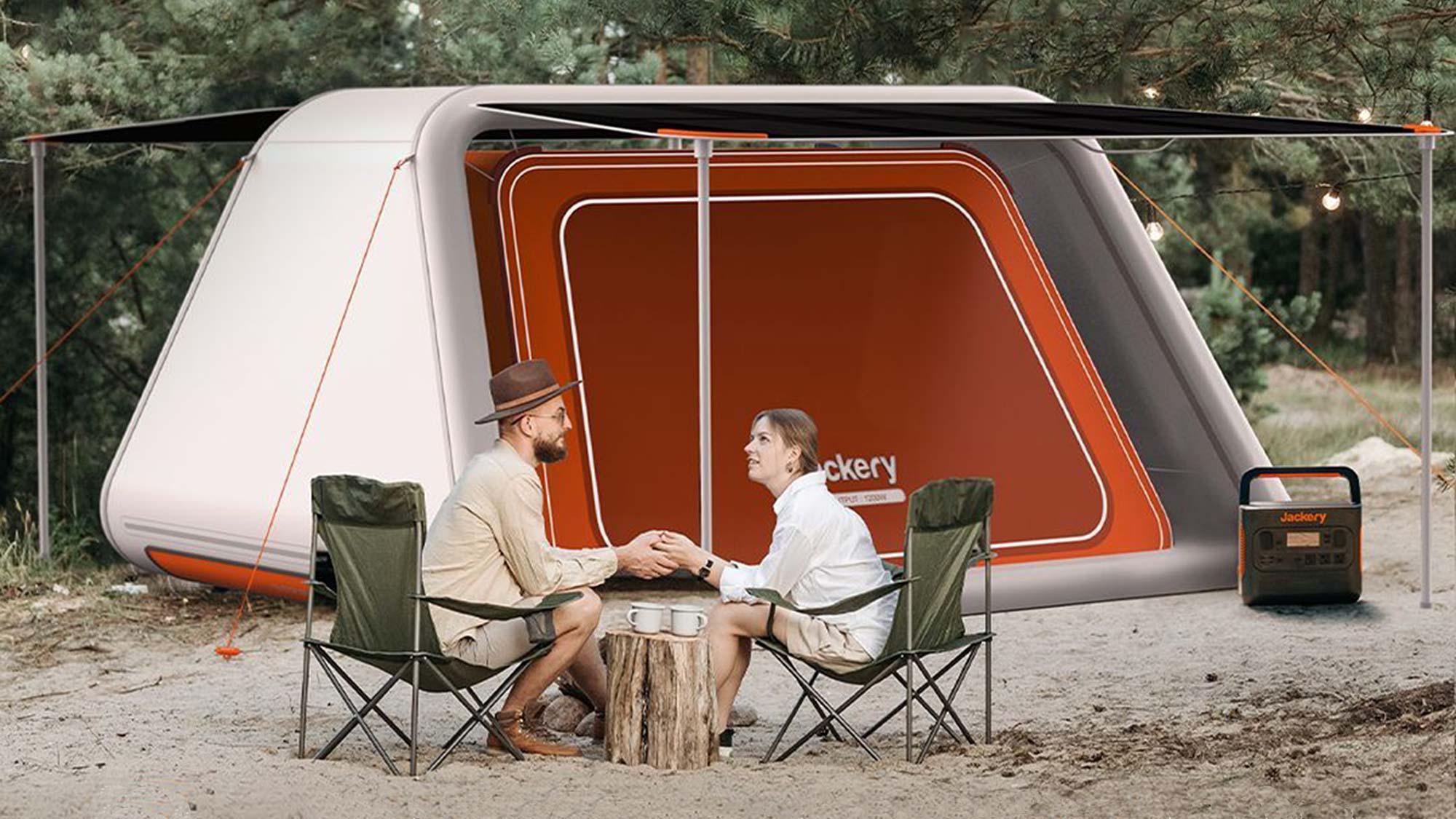 Pijl Overgave wasserette Jackery LightTent-AIR: tent met zonnepanelen - Campingtrend