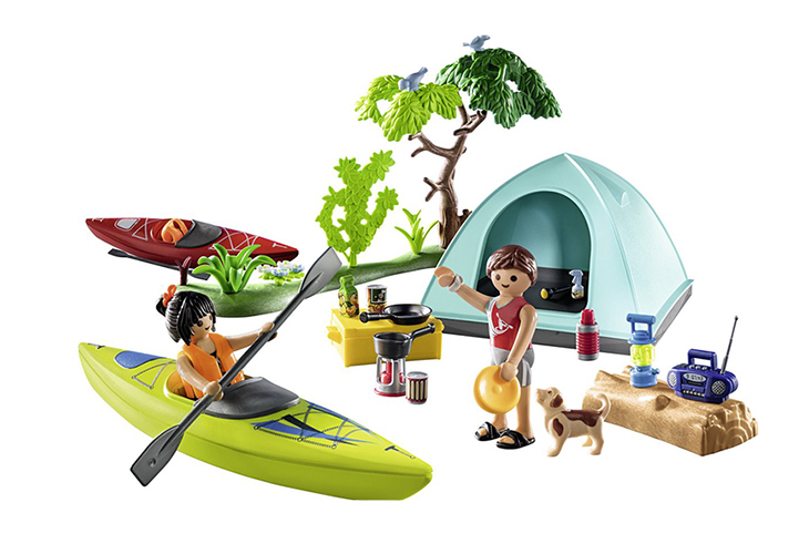 Playmobil kamperen camping rivier