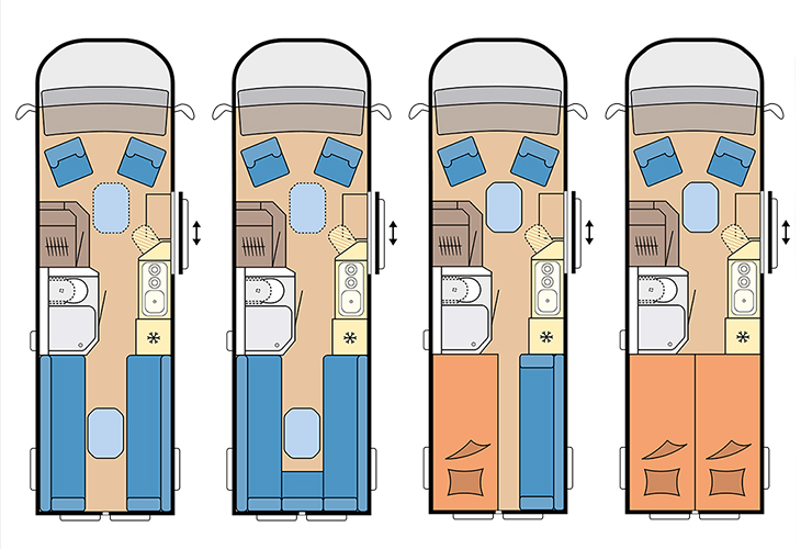 Plattegronden Hobby Maxia Van 680 DT