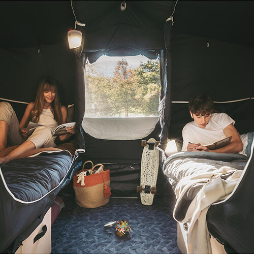 Quechua vouwwagen slaapruimte