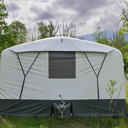 Vouwwagen Decathlon achterzijde