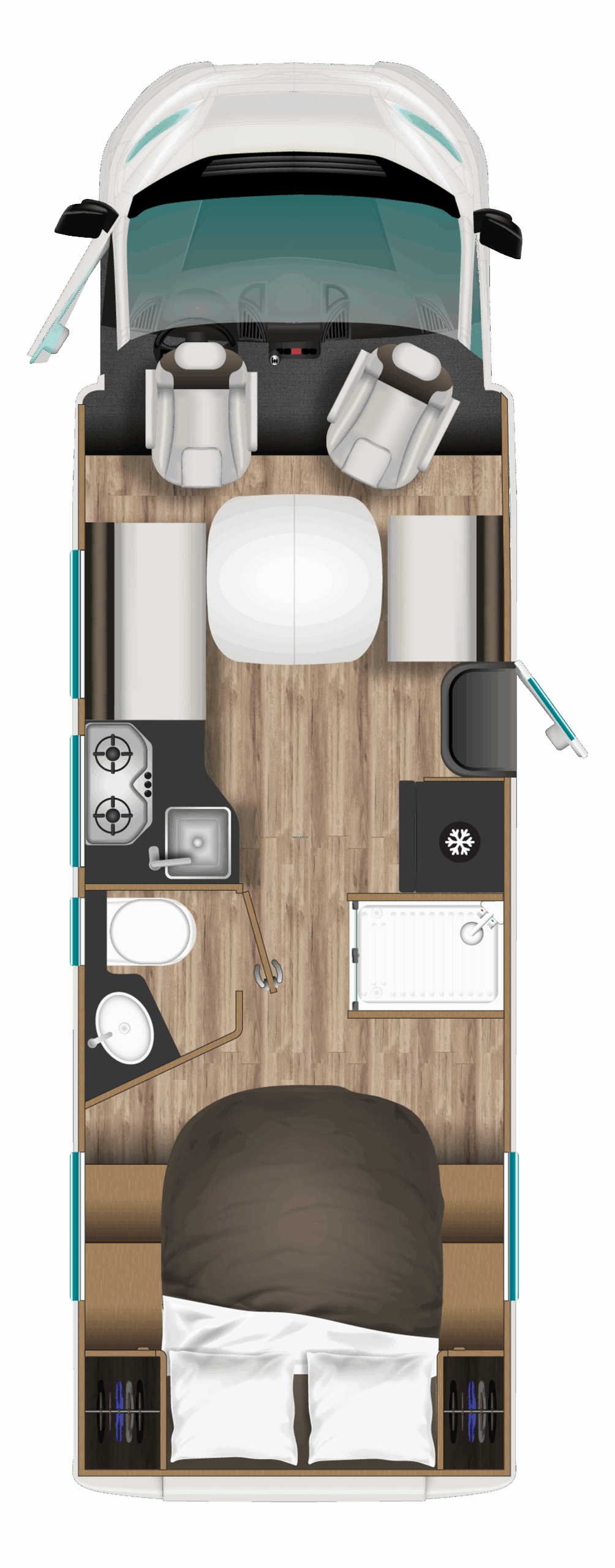Itineo Cozi PM740 plattegrond dag