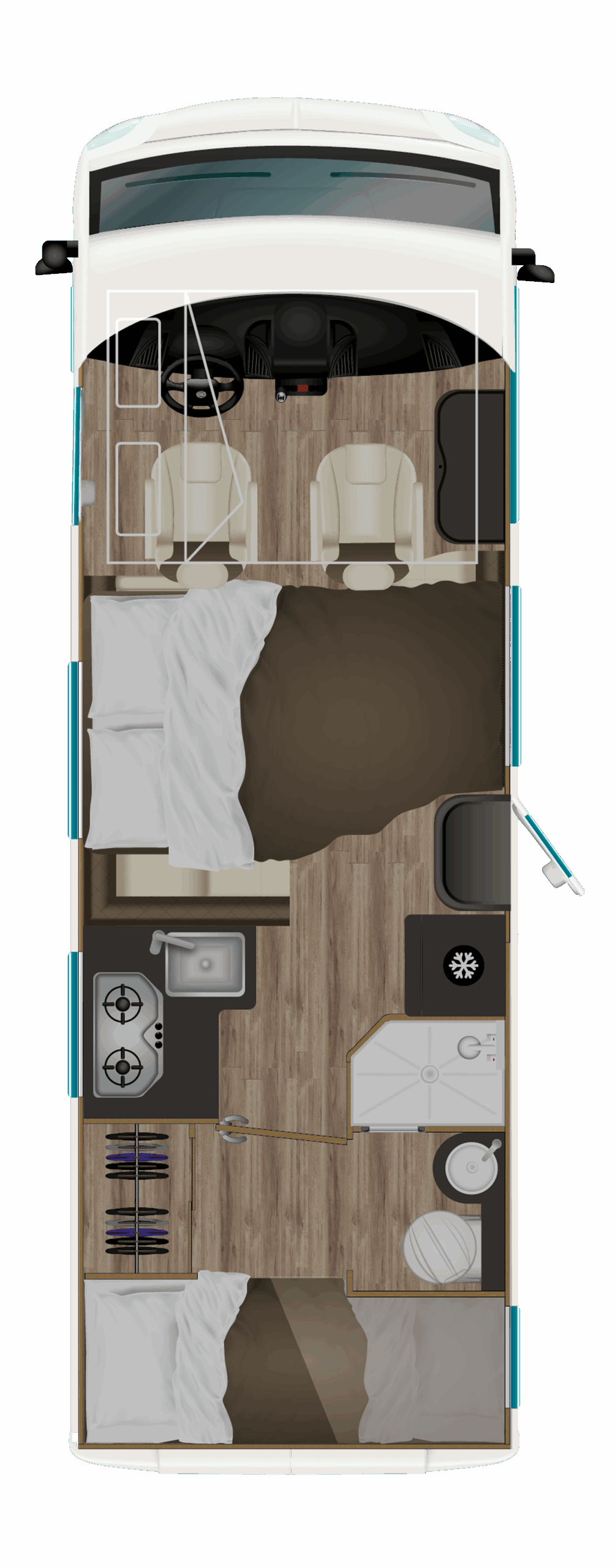 Itineo Familie SBD 700 plattegrond nacht