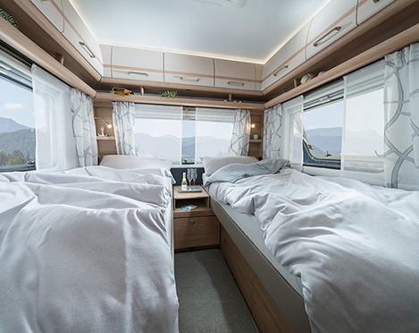 Fendt caravans met enkele bedden