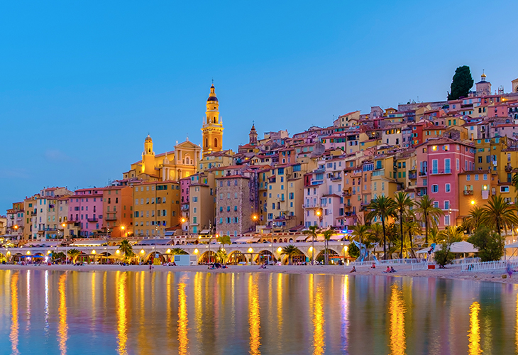 Menton aan de Côte d'Azur