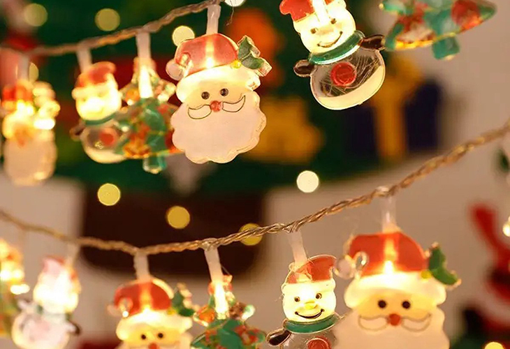 Lichtsnoer kerstmannen