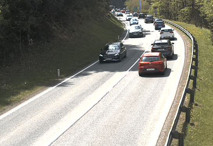 Verkeer op de Fernpass.
