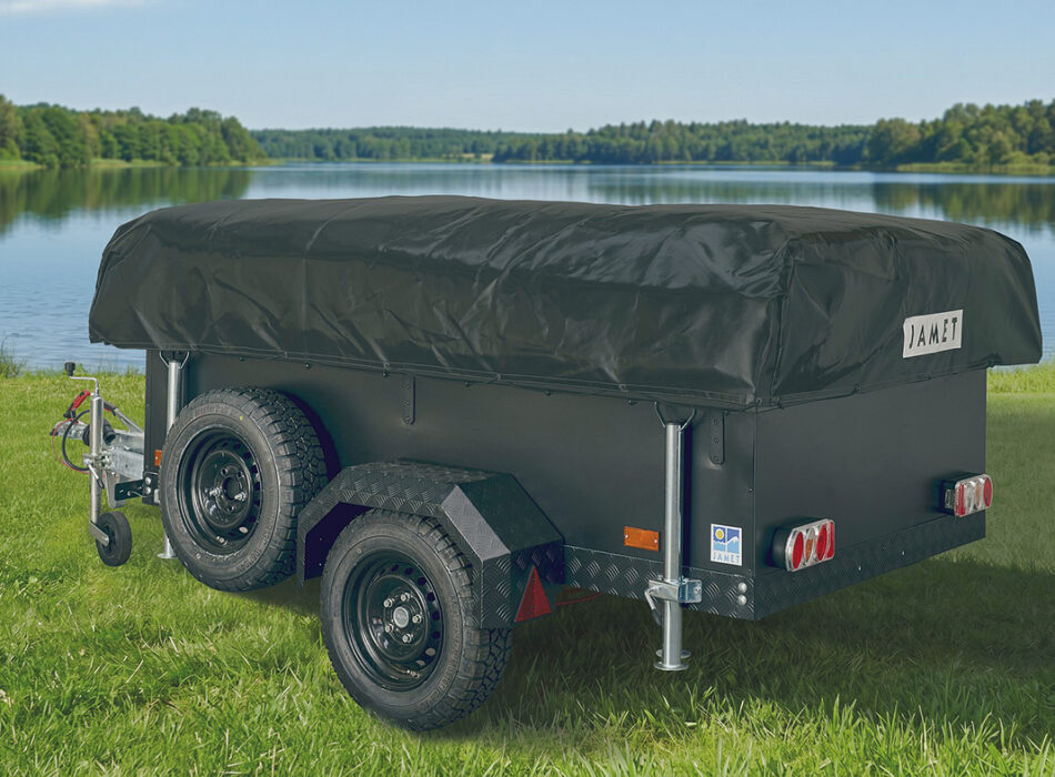 Jamet Offtrail vouwwagen met stoere zwarte wagenbak, terreinbanden en reservewiel
