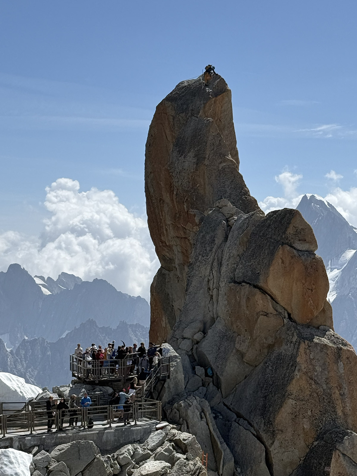 Klimmers op de l'Aiguille du Midi