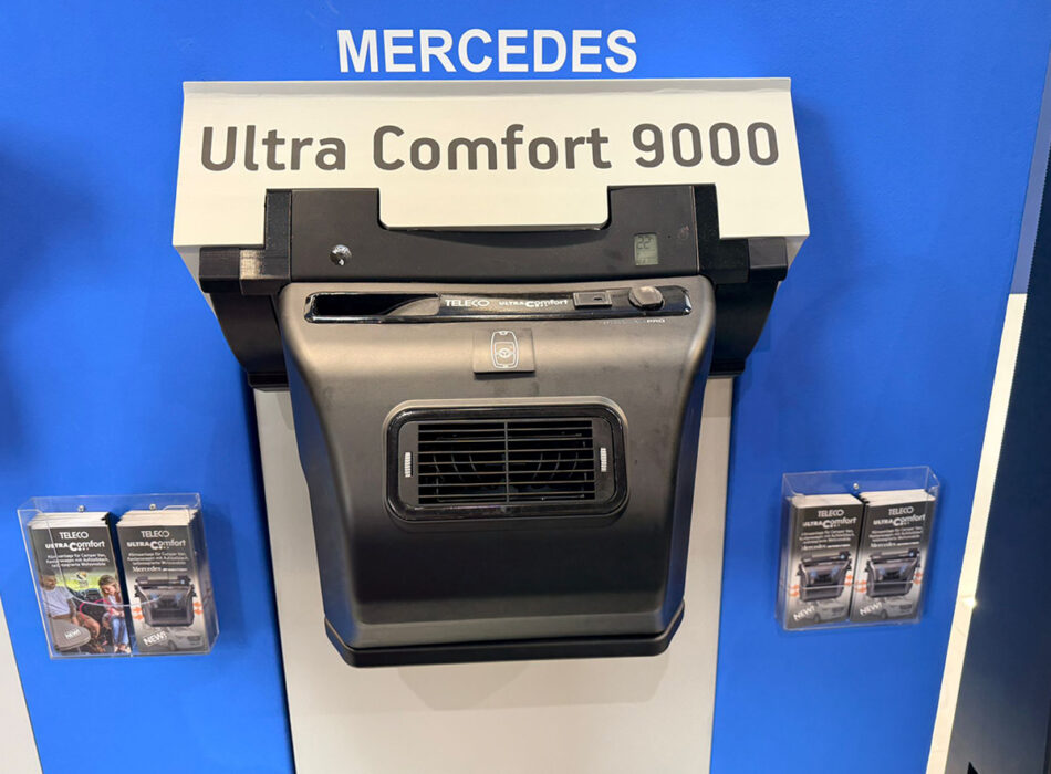 De Teleco Ultra Comfort 9000M bij de presentatie op de Caravan Salon 2026 in Düsseldorf
