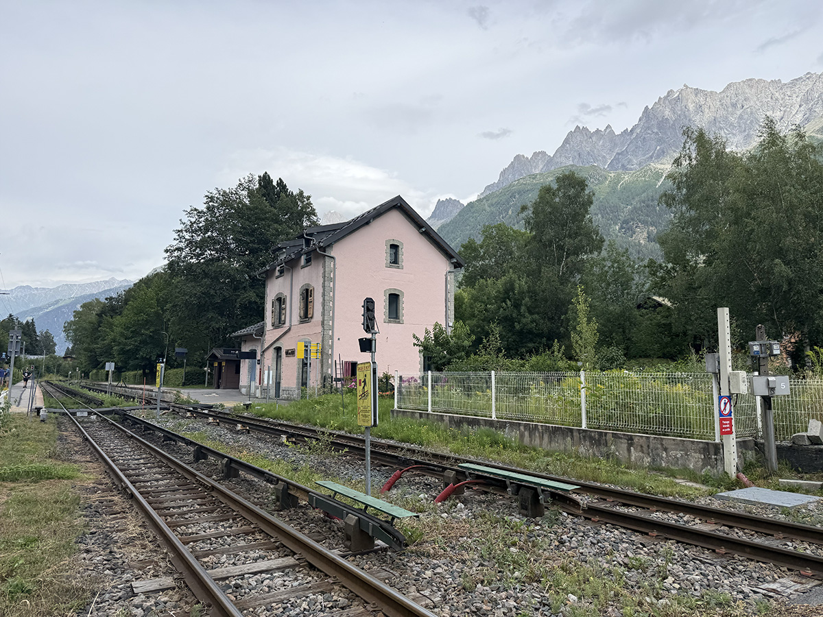 Het treinstation van Les Bossons bij Chamonix
