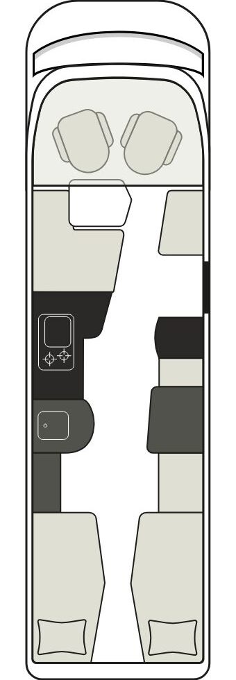 indeling plattegrond hymer b-klasse masterline 880 enkele bedden tandem-as