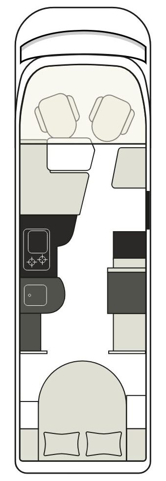 indeling plattegrond hymer b-klasse masterline 890 queensbed tandem-as