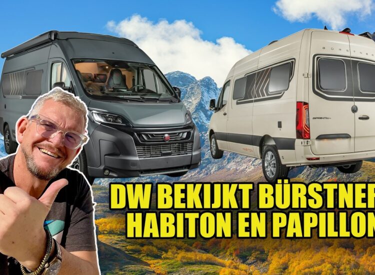 Videostill van de Bürstner Habiton 6.0 op Mercedes Sprinter met de verschuifbare badkamer op rails, getoond bij Eurotrek Campers in Coevorden.