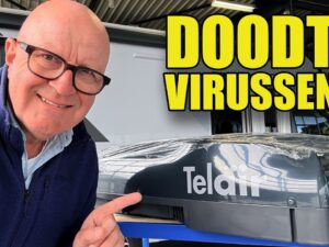 Videostill van de Telair Silent Air 8100H airco met Steril Air Pro-functie, getoond in een aflevering van Campingtrend