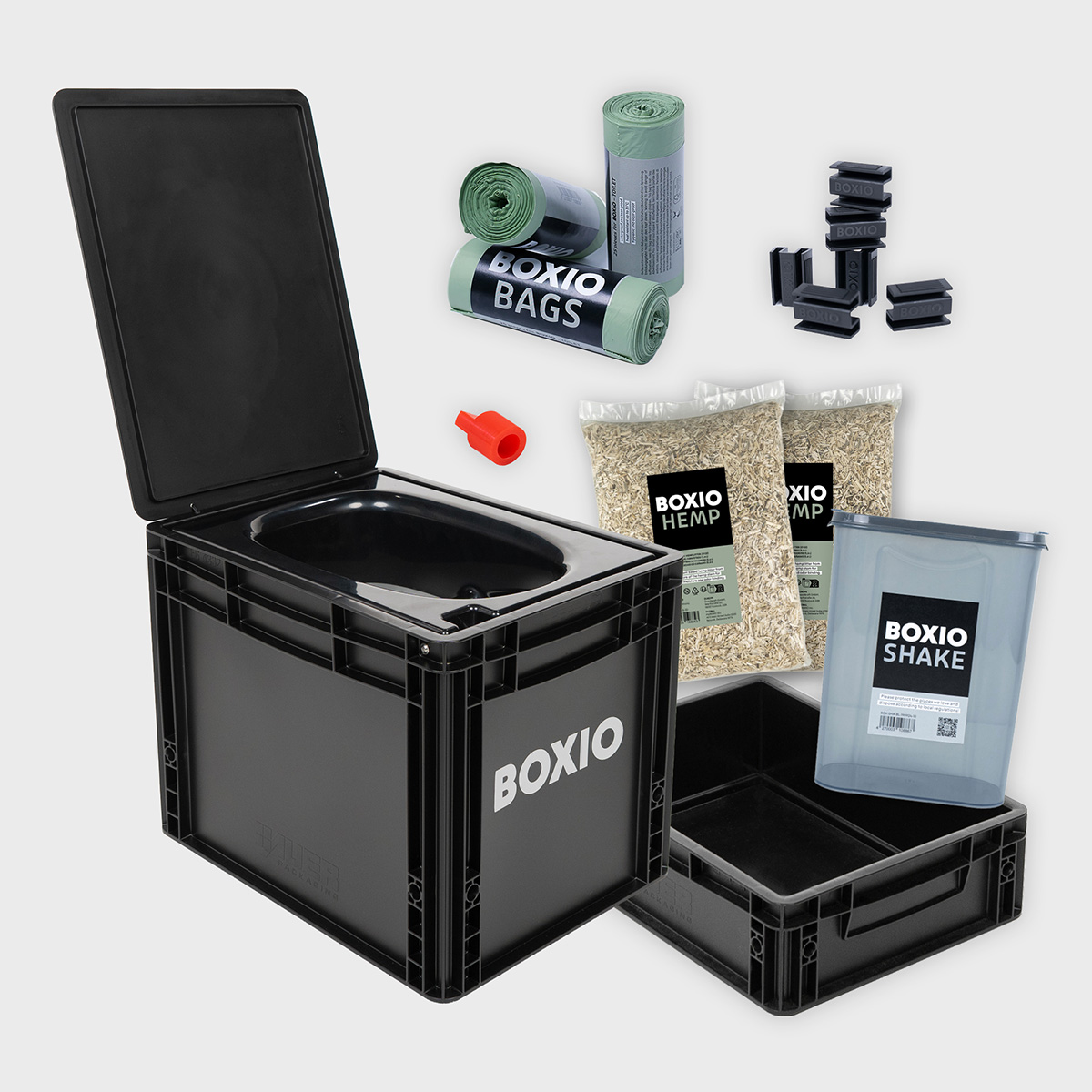 BOXIO droogtoilet XL met hennepstrooisel en biologische zakjes