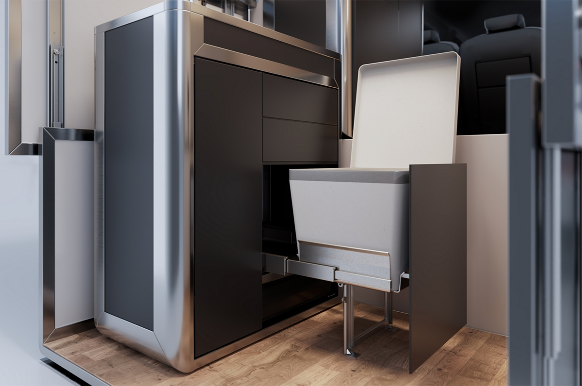 Toilet verstopt in de keukenmodule van Cubivan