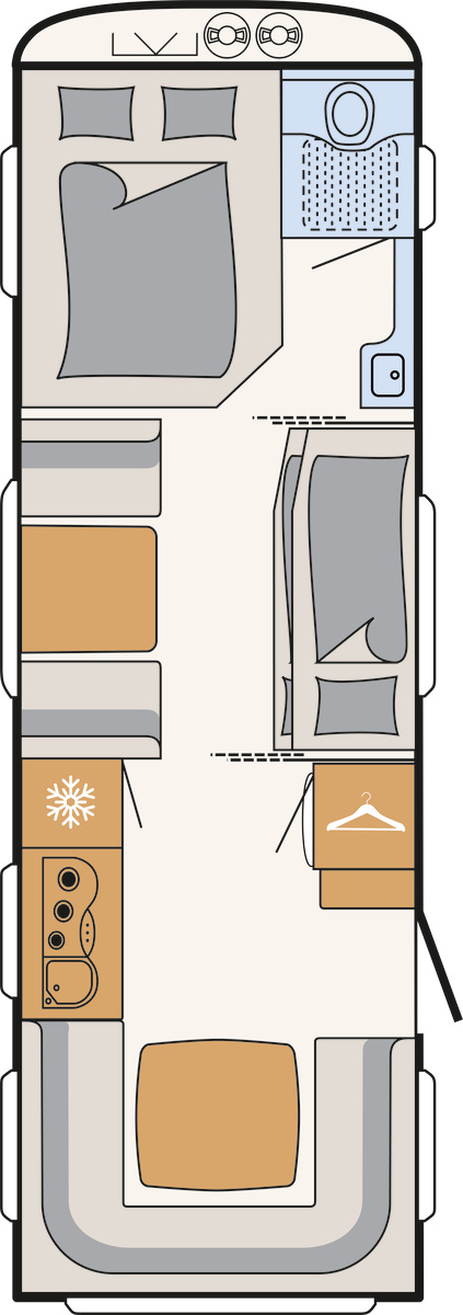 Dethleffs Summer Edition 730 FKR plattegrond
