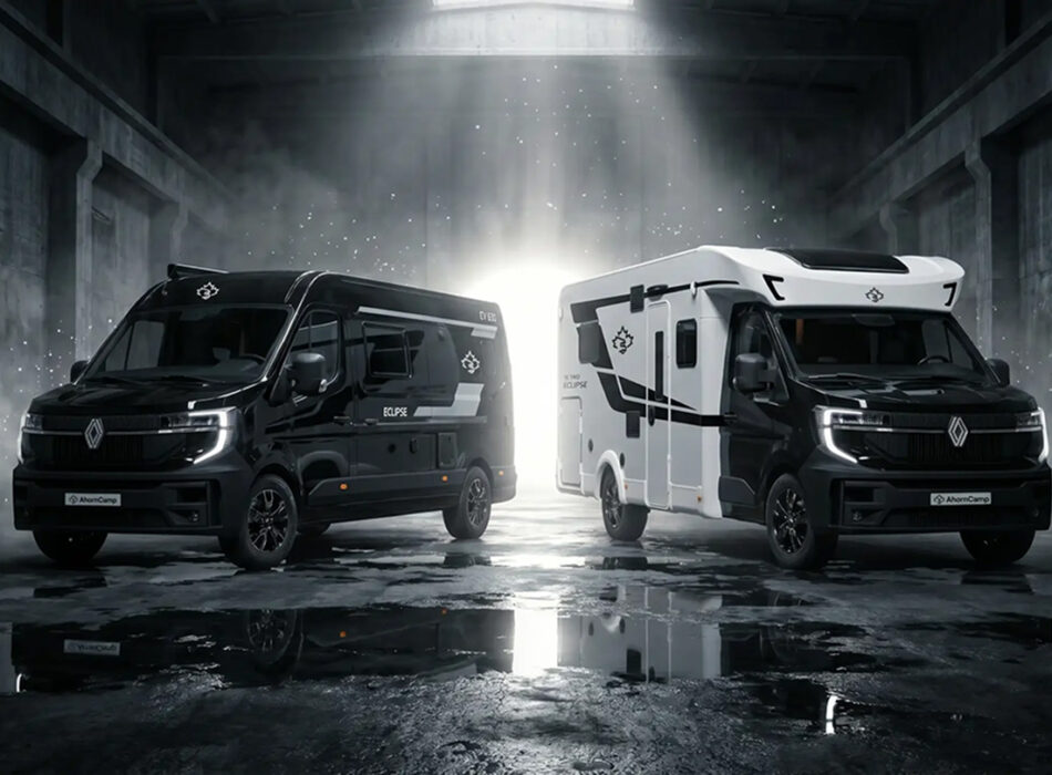 De buscamper CV 630 en de halfintegraal T 690 van Ahorn Camp in de Eclipse Edition-uitvoering.