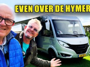 Videostill van de Hymer B-MC I 680 integraalcamper tijdens de terugblikvideo van Jos en DW op Buitengoed De Boomgaard